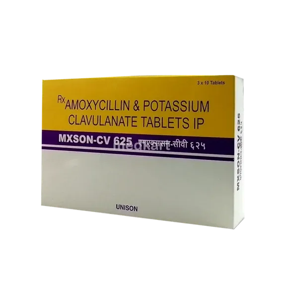 mxson cv 625mg tablet 10's